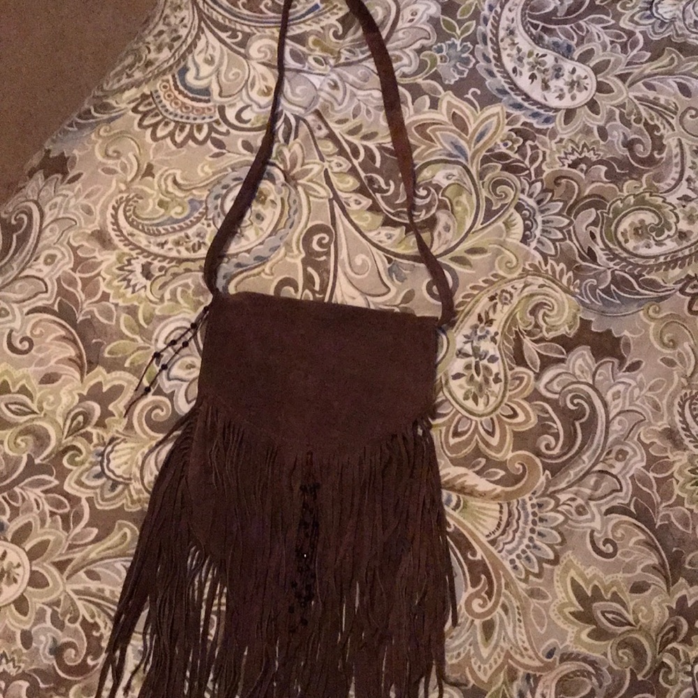 Brown suede purse